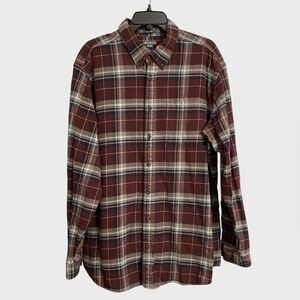 Eddie Bauer Eddie's Favorite Flannel Relaxed Fit Shirt Men's Size XLT Plaid Cozy